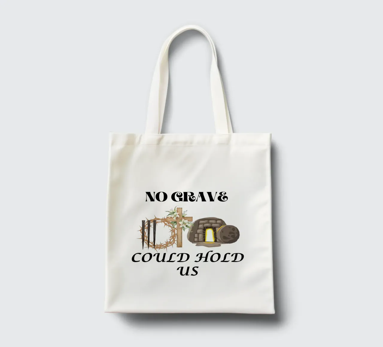 Aucune tombe ne peut nous retenir Victorieux dans et par le Christ tote bag de Lionandlamb