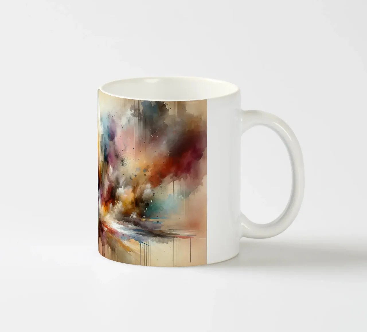 Abstracte reis in aardse kleuren keramische mok van Chromatic Fusion Studio