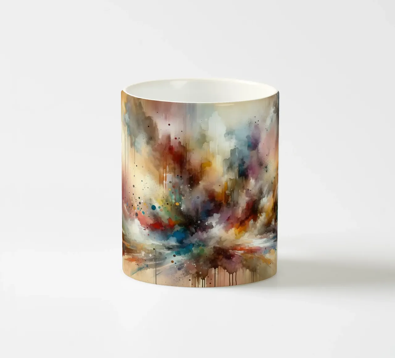 Abstracte reis in aardse kleuren keramische mok van Chromatic Fusion Studio