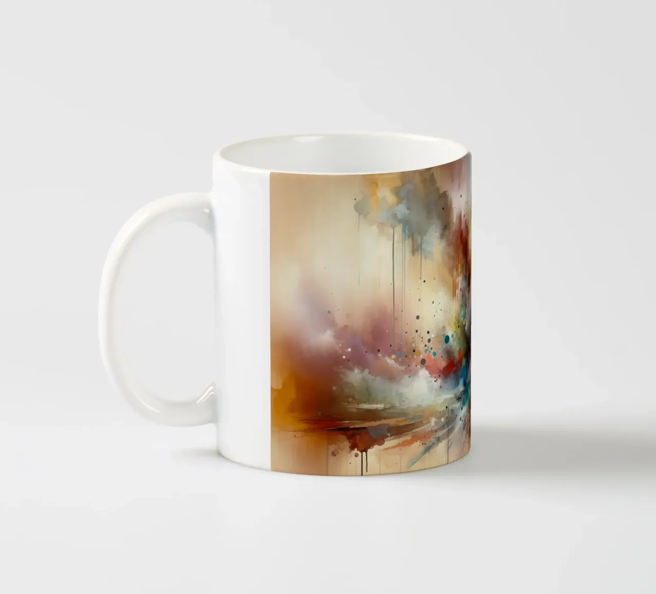 Abstracte reis in aardse kleuren keramische mok van Chromatic Fusion Studio