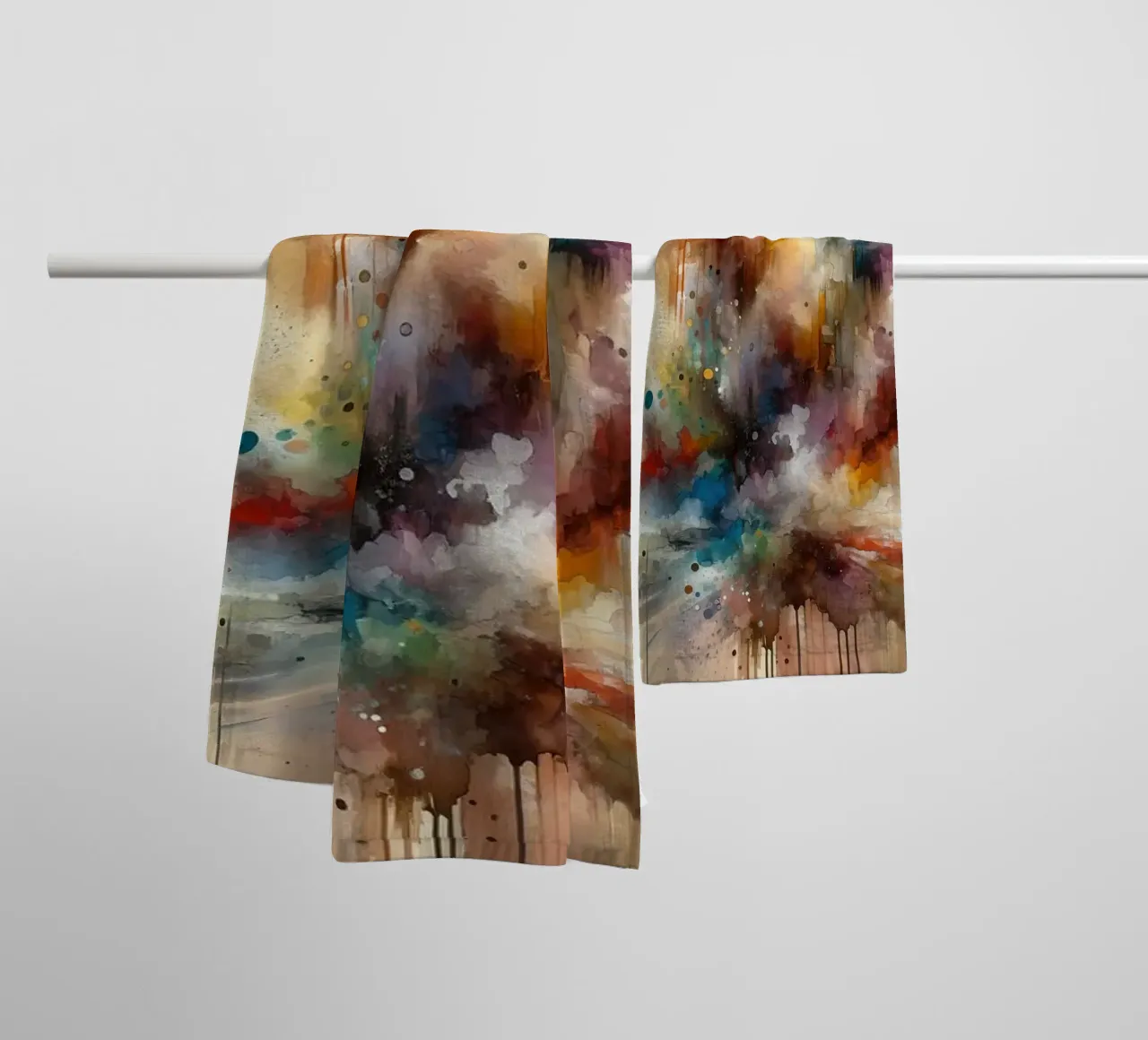 Abstracte reis in aardse kleuren badhanddoek van Chromatic Fusion Studio