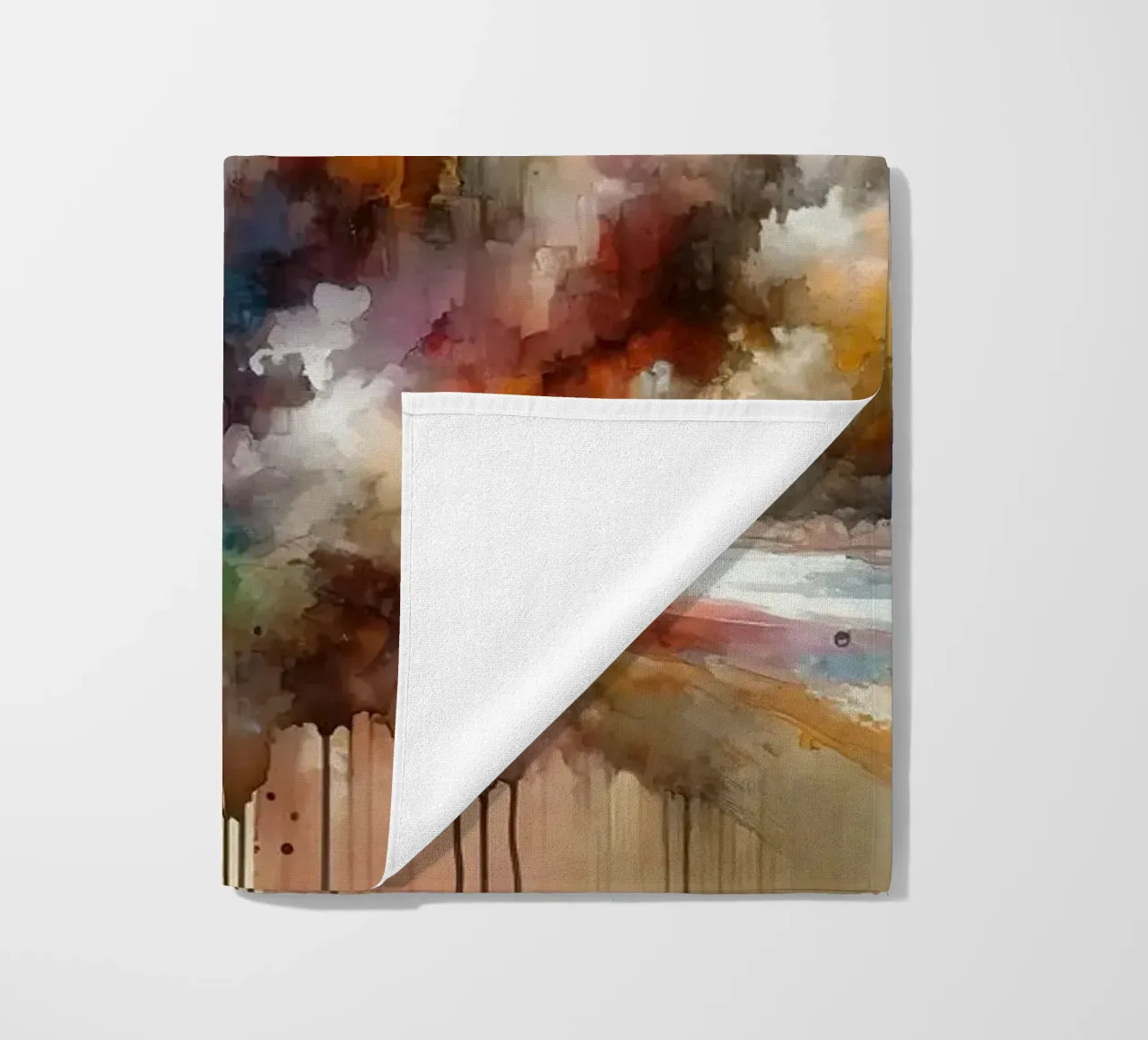Abstract Journey in Earthy Colors beach towel by Chromatic Fusion Studio