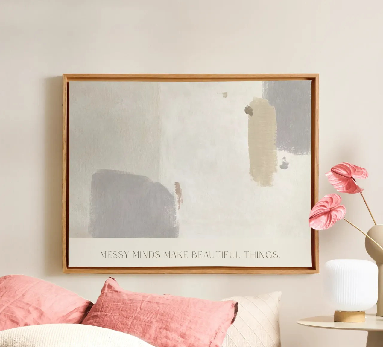 Messy Minds Make Beautiful Things tela con Cornice a cassetta da treechild