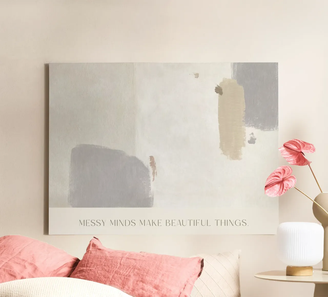 Messy Minds Make Beautiful Things tela con Cornice a cassetta da treechild