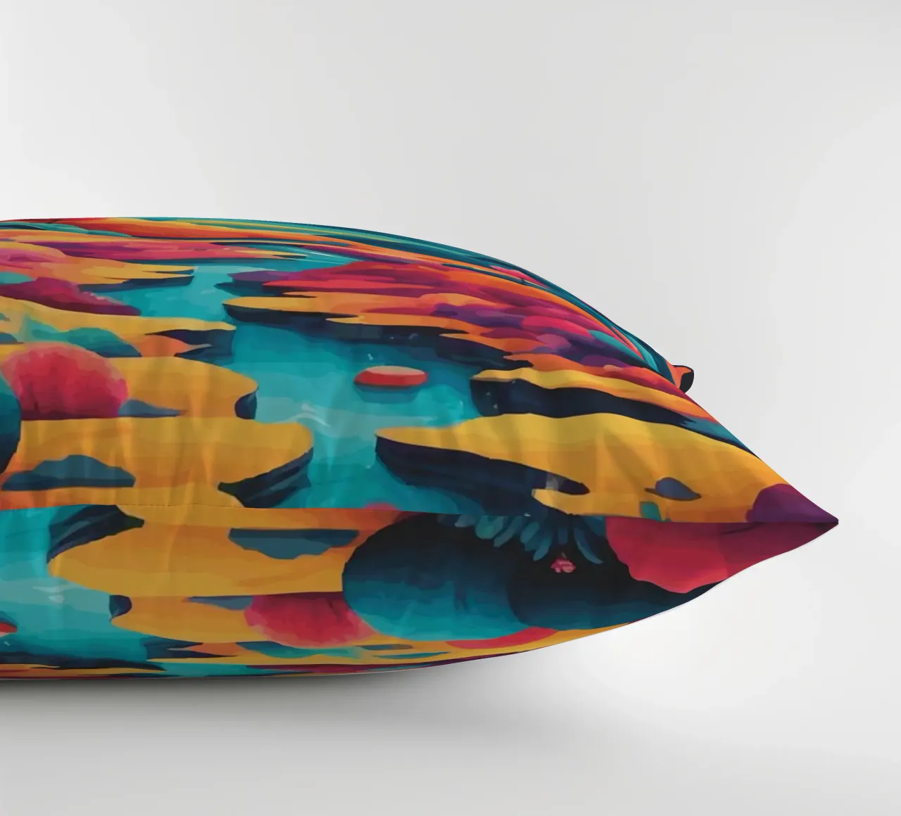 Chromatic Peaks: A Symphony of Color and Form decorative cushion by artdesign1985