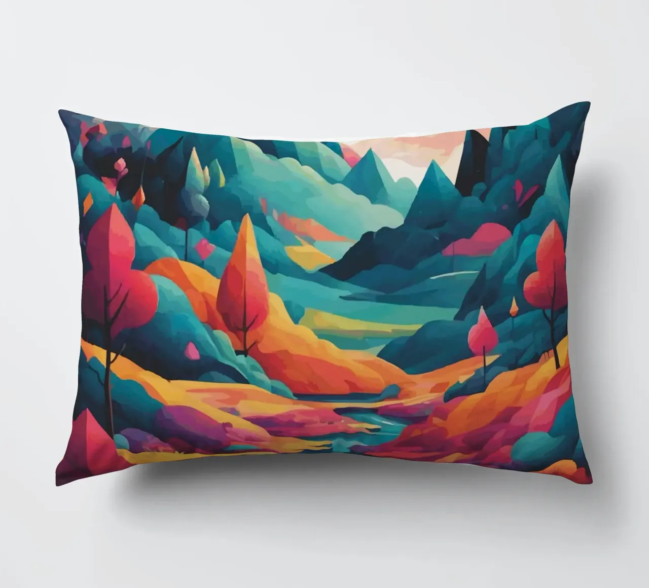 Cime cromatiche: Una sinfonia di colore e forma cuscino da artdesign1985