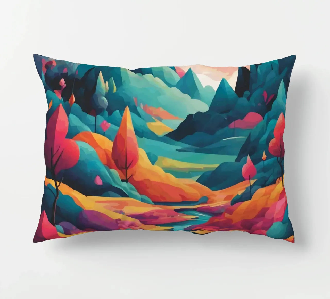 Cime cromatiche: Una sinfonia di colore e forma cuscino da artdesign1985