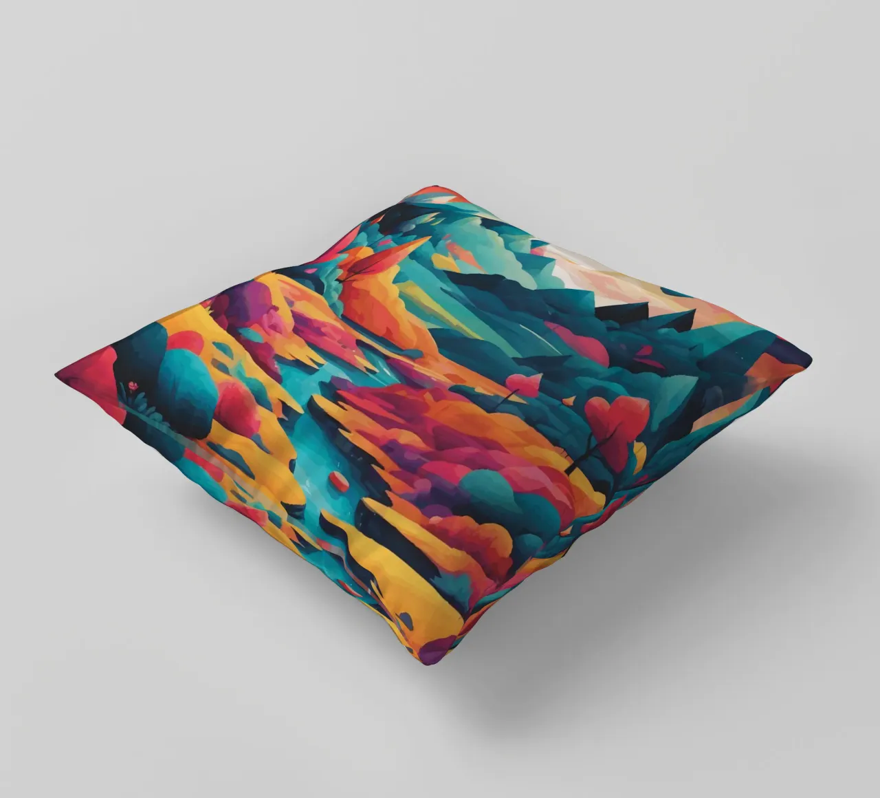 Cime cromatiche: Una sinfonia di colore e forma cuscino da artdesign1985
