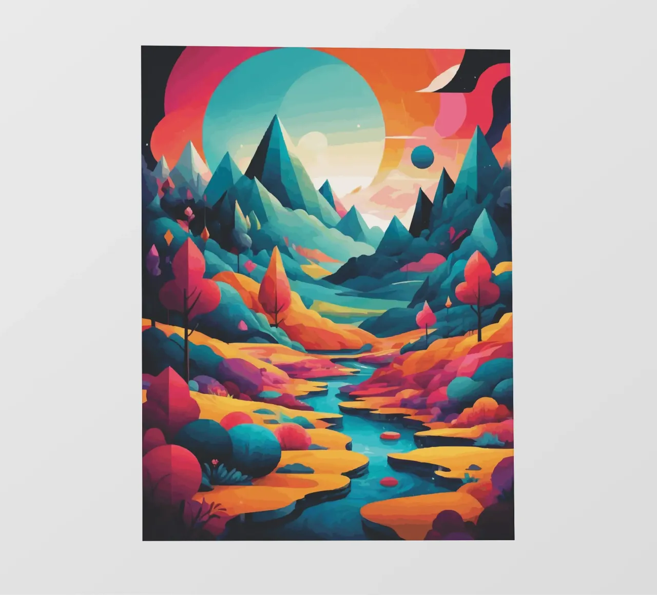 Cime cromatiche: Una sinfonia di colore e forma pellicola backlit da artdesign1985