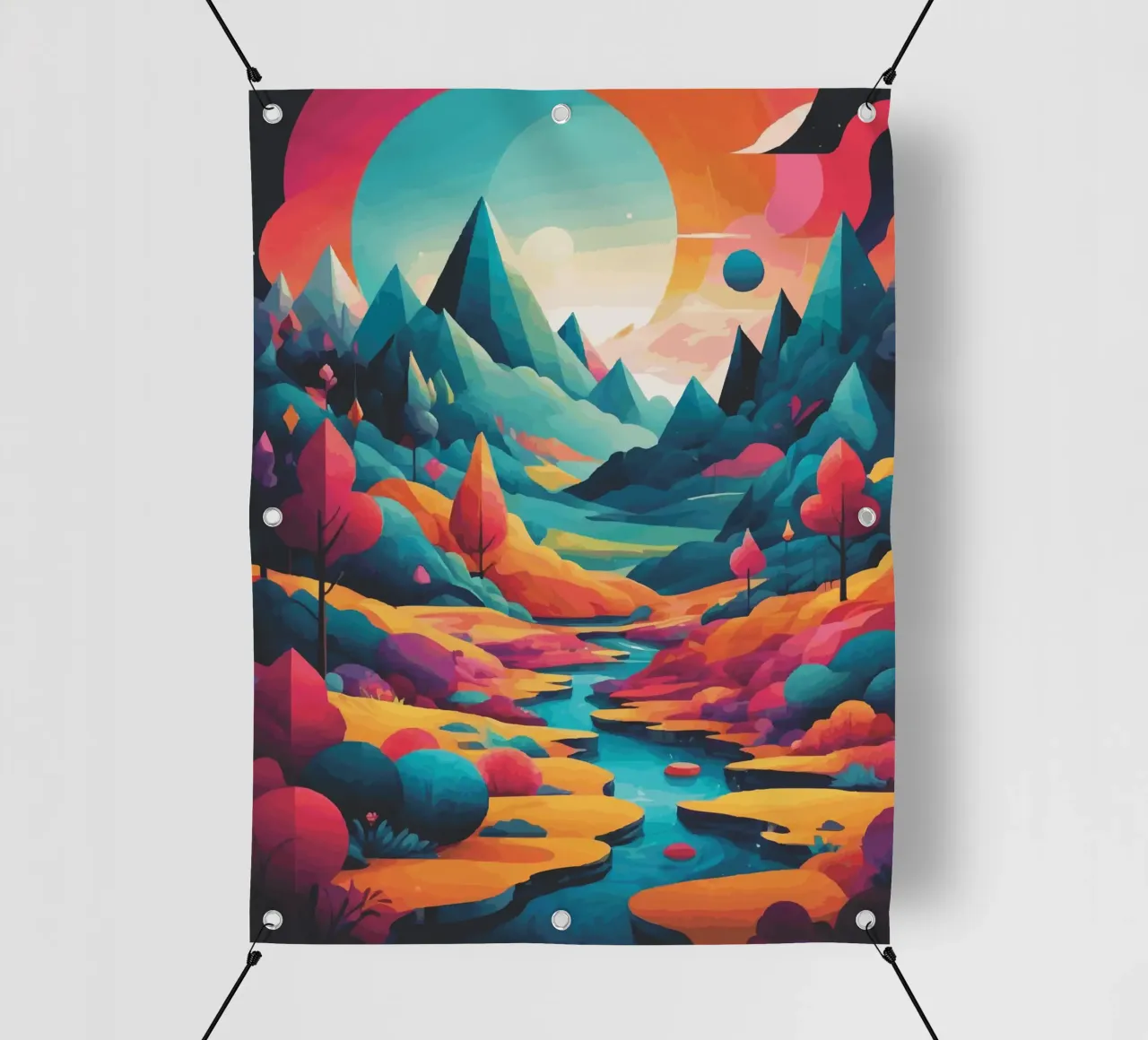 Cime cromatiche: Una sinfonia di colore e forma telo in pvc da artdesign1985