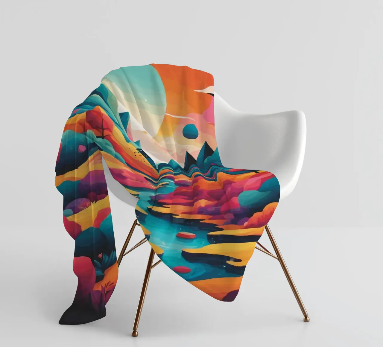 Cime cromatiche: Una sinfonia di colore e forma coperta in pile da artdesign1985