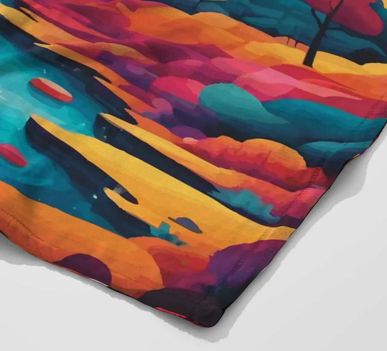 Cime cromatiche: Una sinfonia di colore e forma coperta in pile da artdesign1985