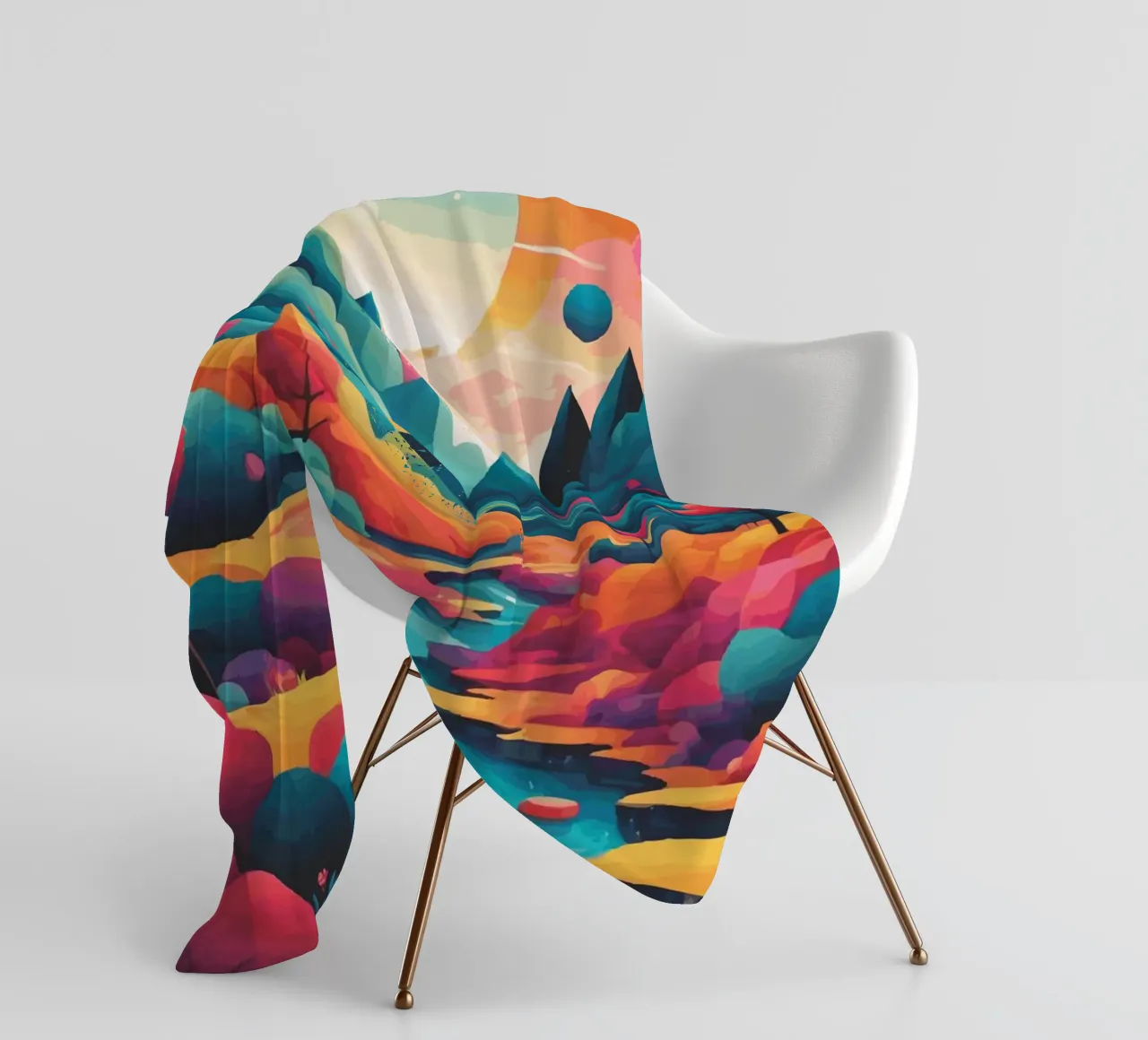 Cime cromatiche: Una sinfonia di colore e forma coperta in pile da artdesign1985