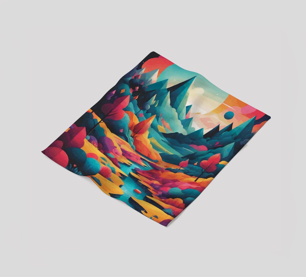 Cime cromatiche: Una sinfonia di colore e forma coperta in pile da artdesign1985