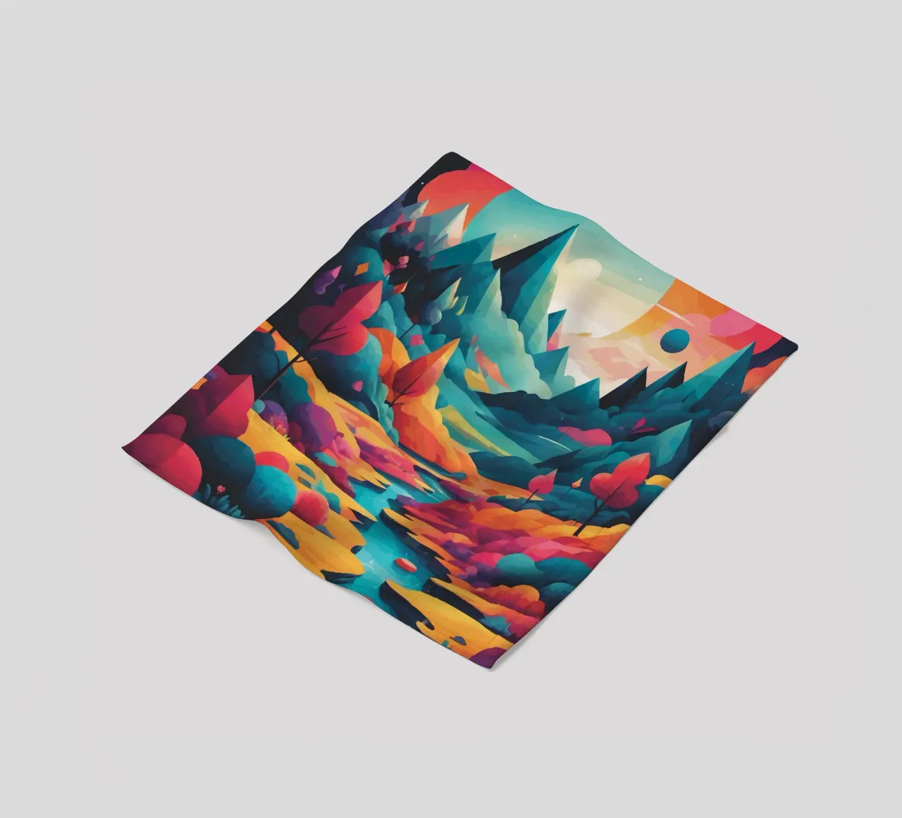 Cime cromatiche: Una sinfonia di colore e forma coperta in pile da artdesign1985