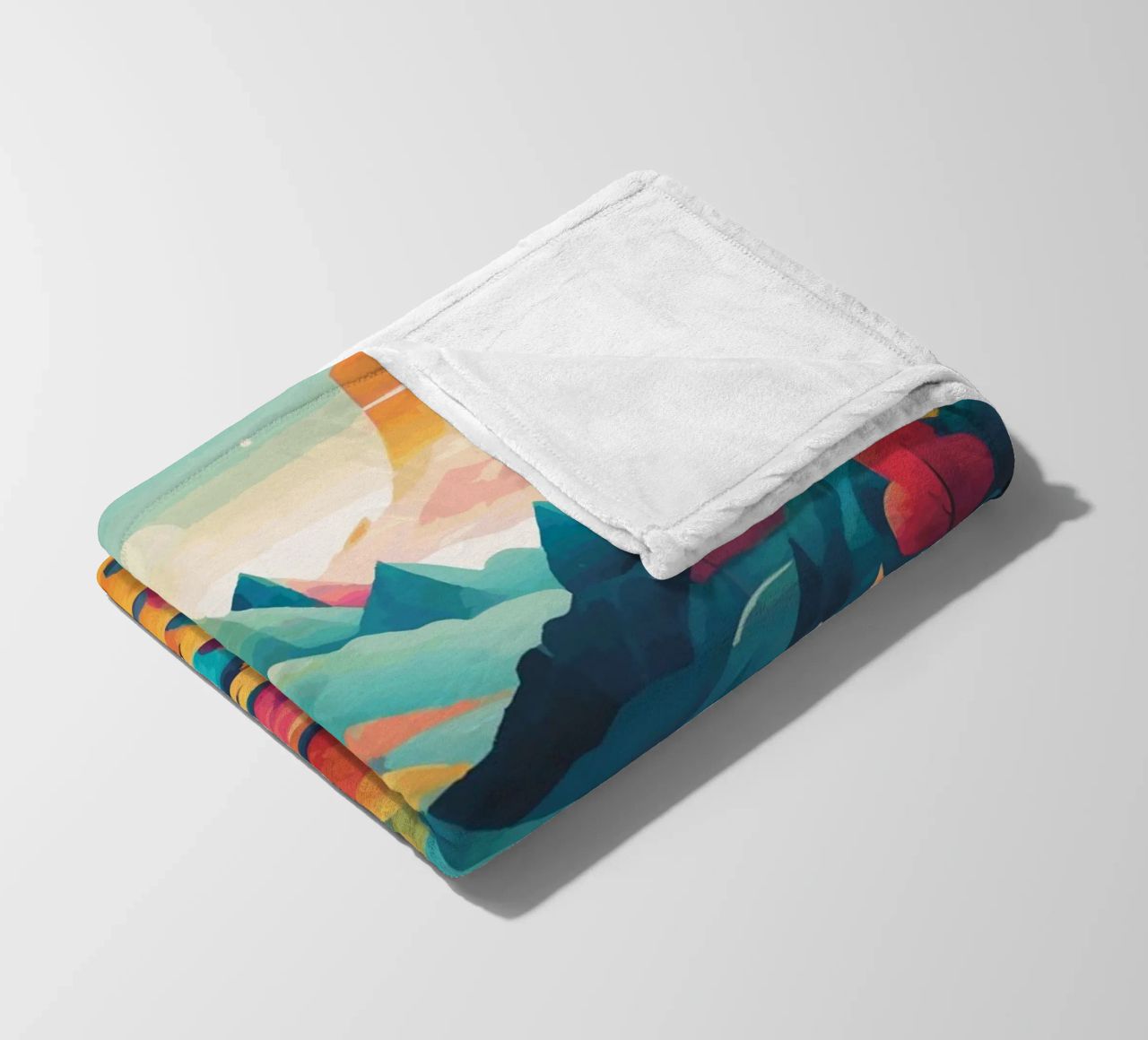 Cime cromatiche: Una sinfonia di colore e forma coperta in pile da artdesign1985