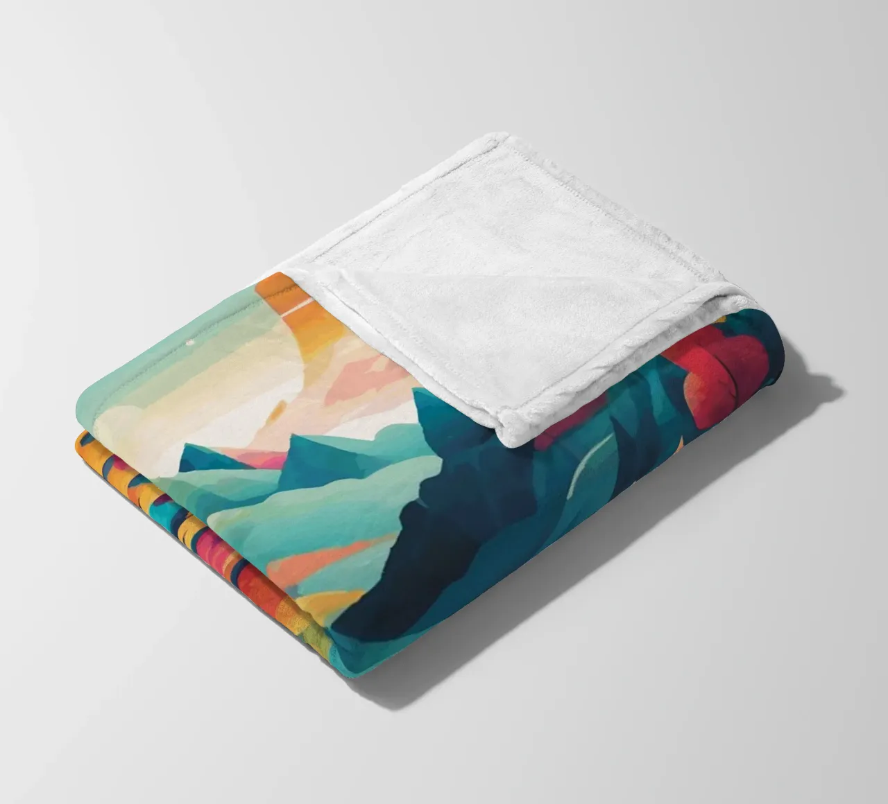 Cime cromatiche: Una sinfonia di colore e forma coperta in pile da artdesign1985