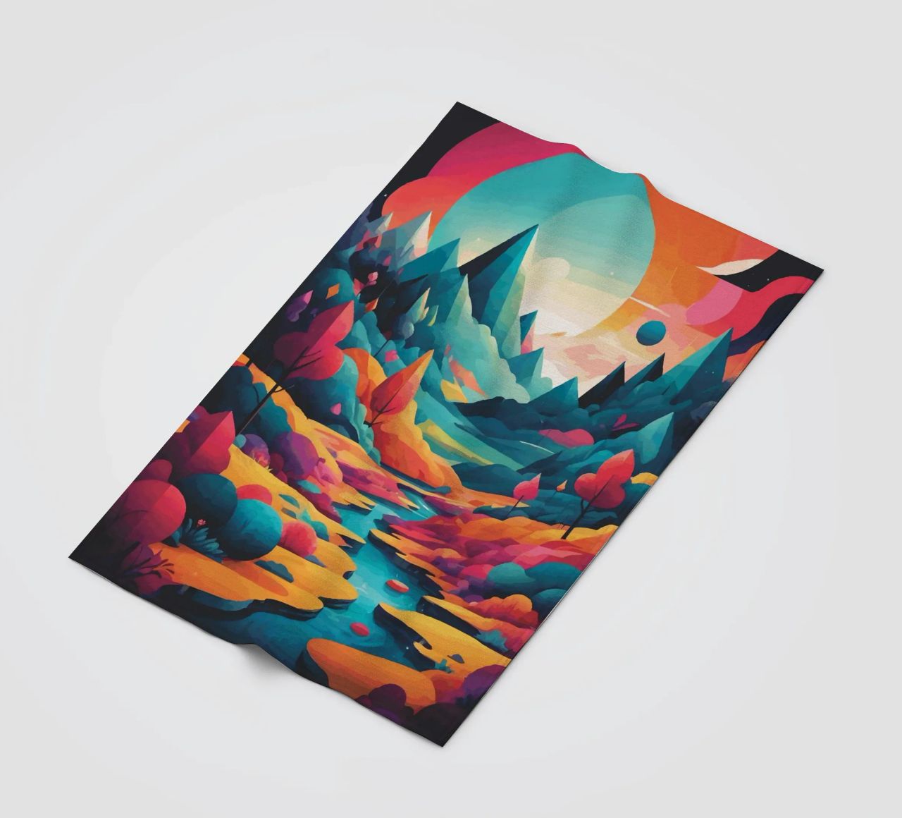Cime cromatiche: Una sinfonia di colore e forma coperta in pile da artdesign1985