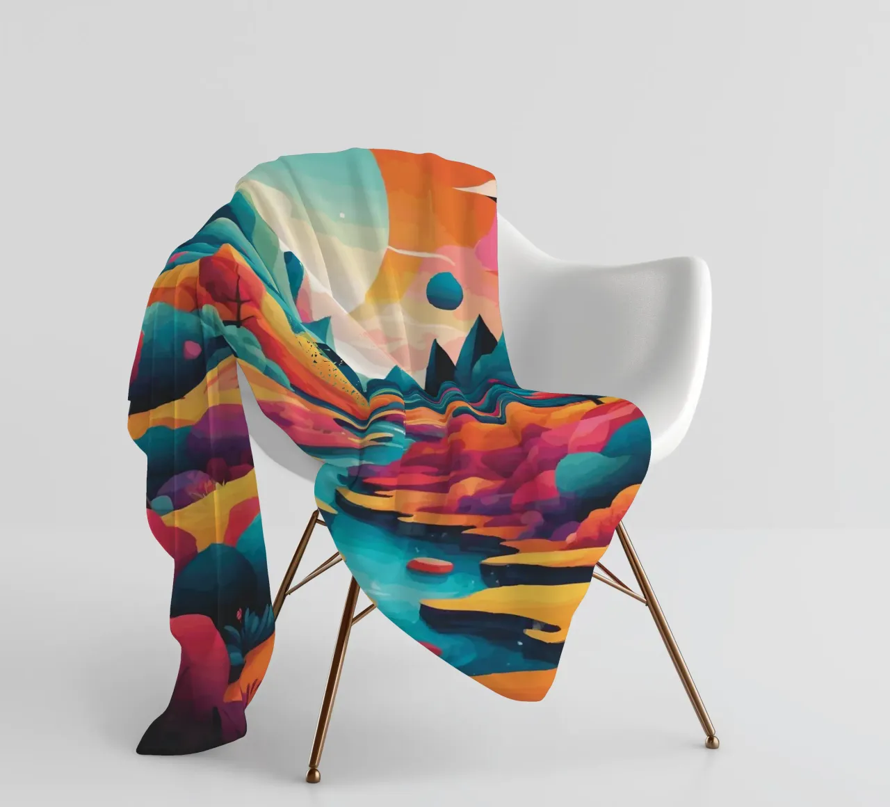 Cime cromatiche: Una sinfonia di colore e forma coperta in pile da artdesign1985