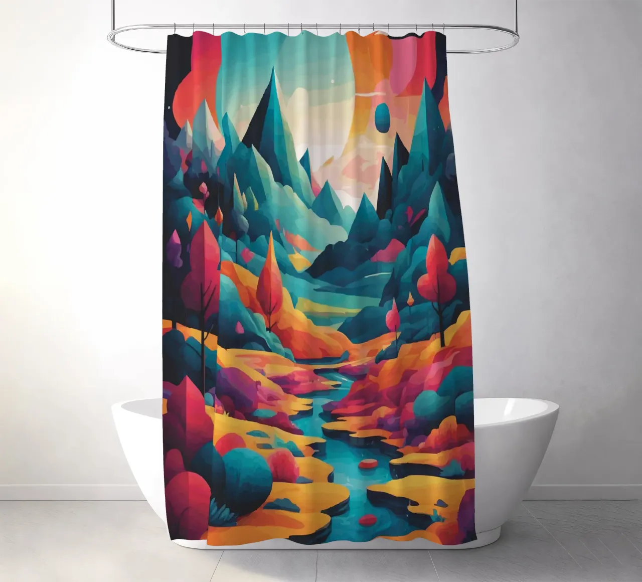 Cime cromatiche: Una sinfonia di colore e forma tenda da doccia da artdesign1985