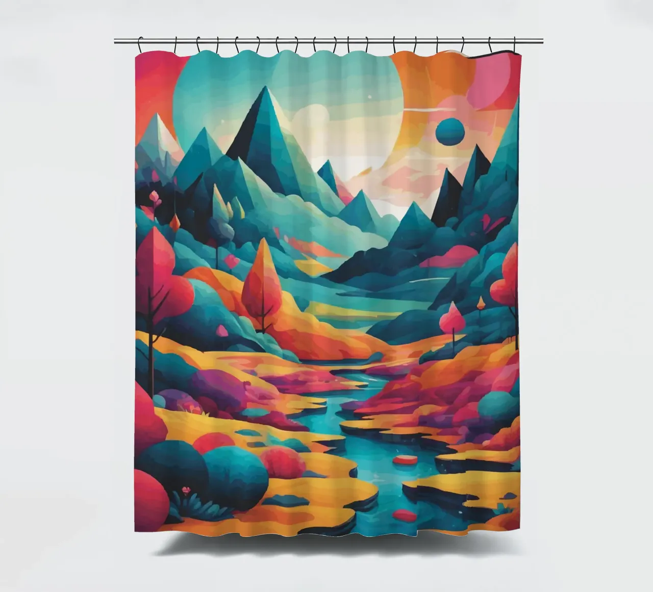 Cime cromatiche: Una sinfonia di colore e forma tenda da doccia da artdesign1985