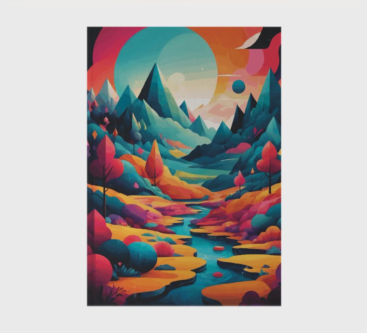 Chromatic Peaks: A Symphony of Color and Form notebook by artdesign1985