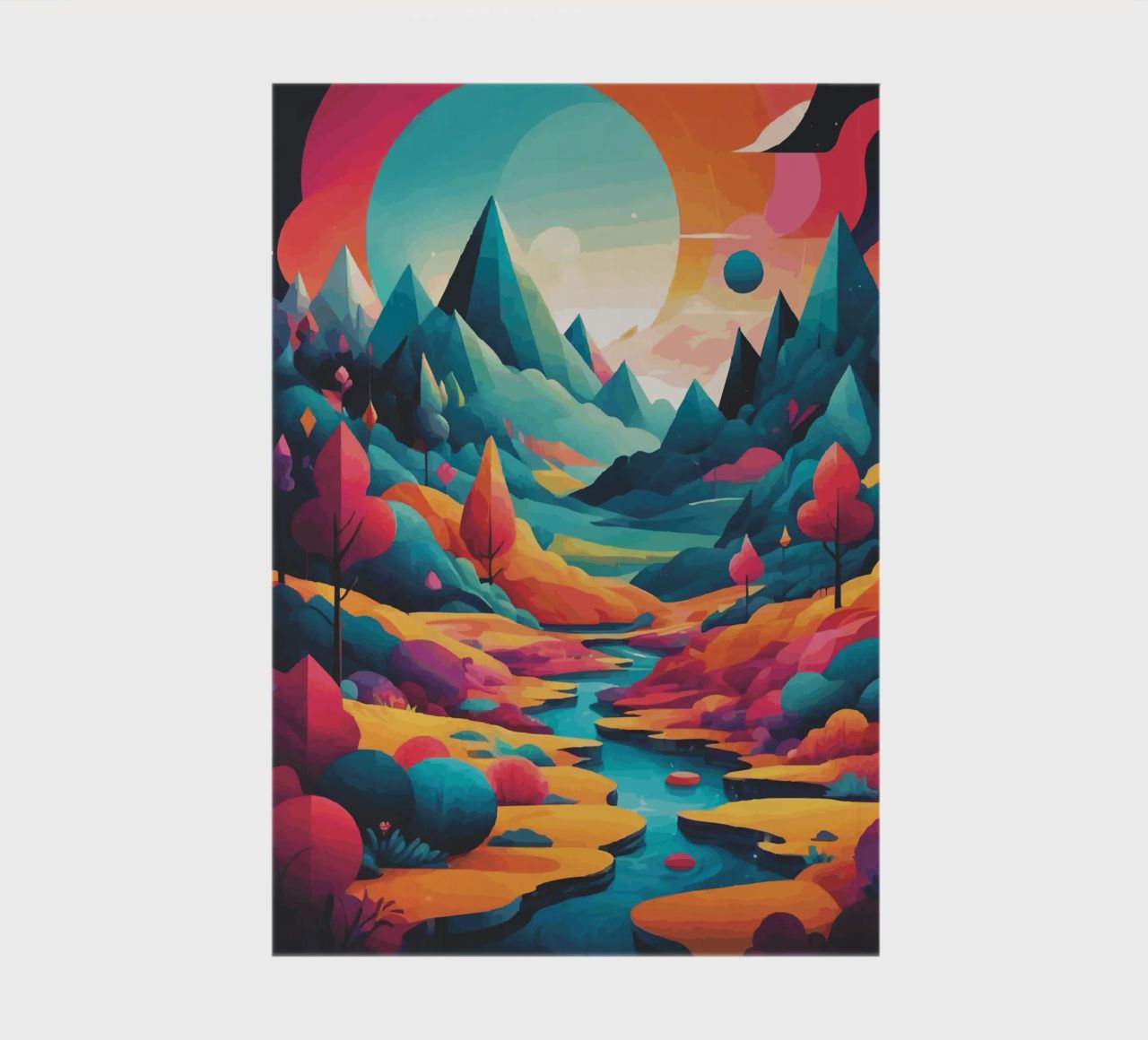 Chromatic Peaks: A Symphony of Color and Form notebook by artdesign1985