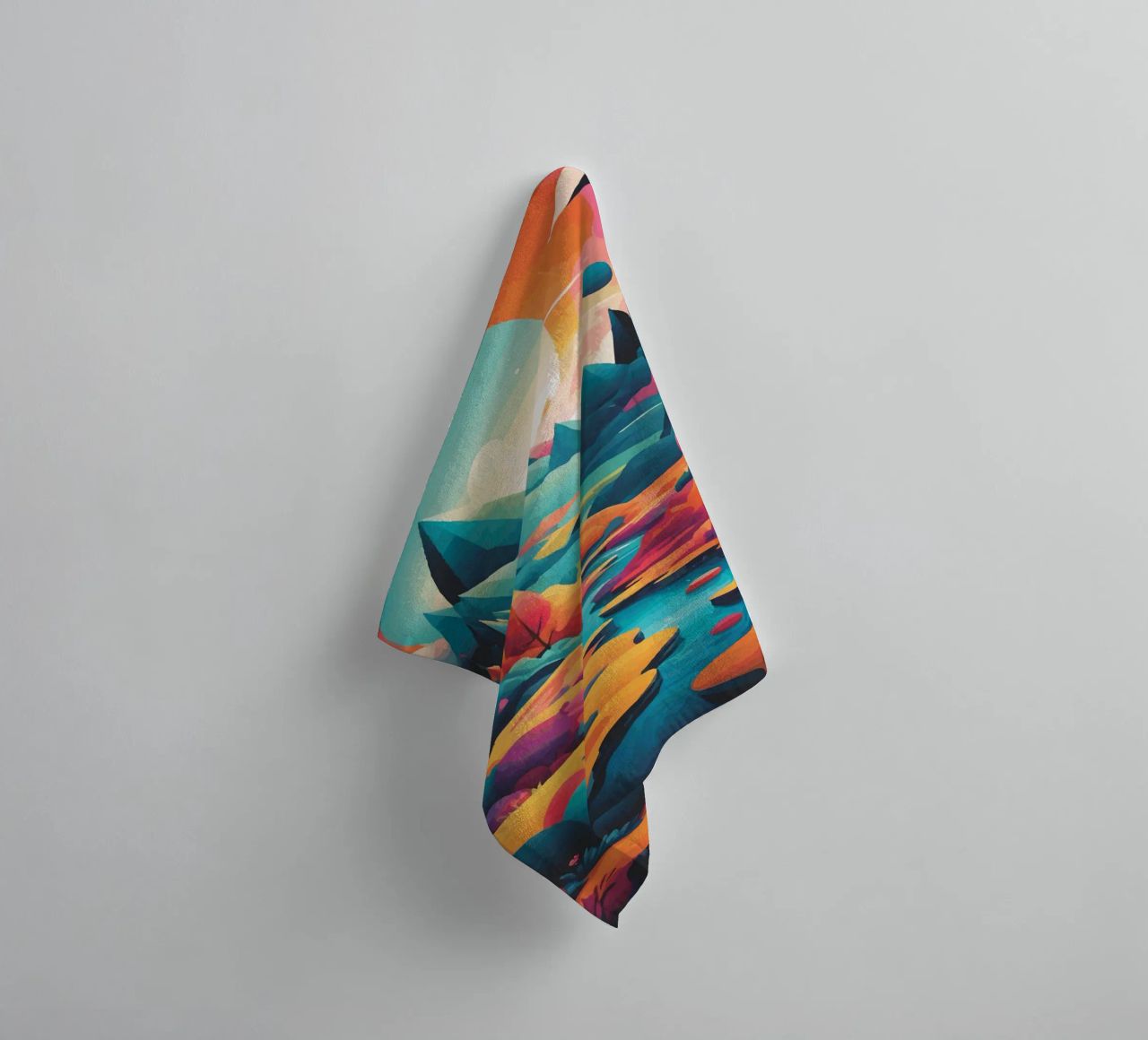 Chromatic Peaks: A Symphony of Color and Form towel by artdesign1985