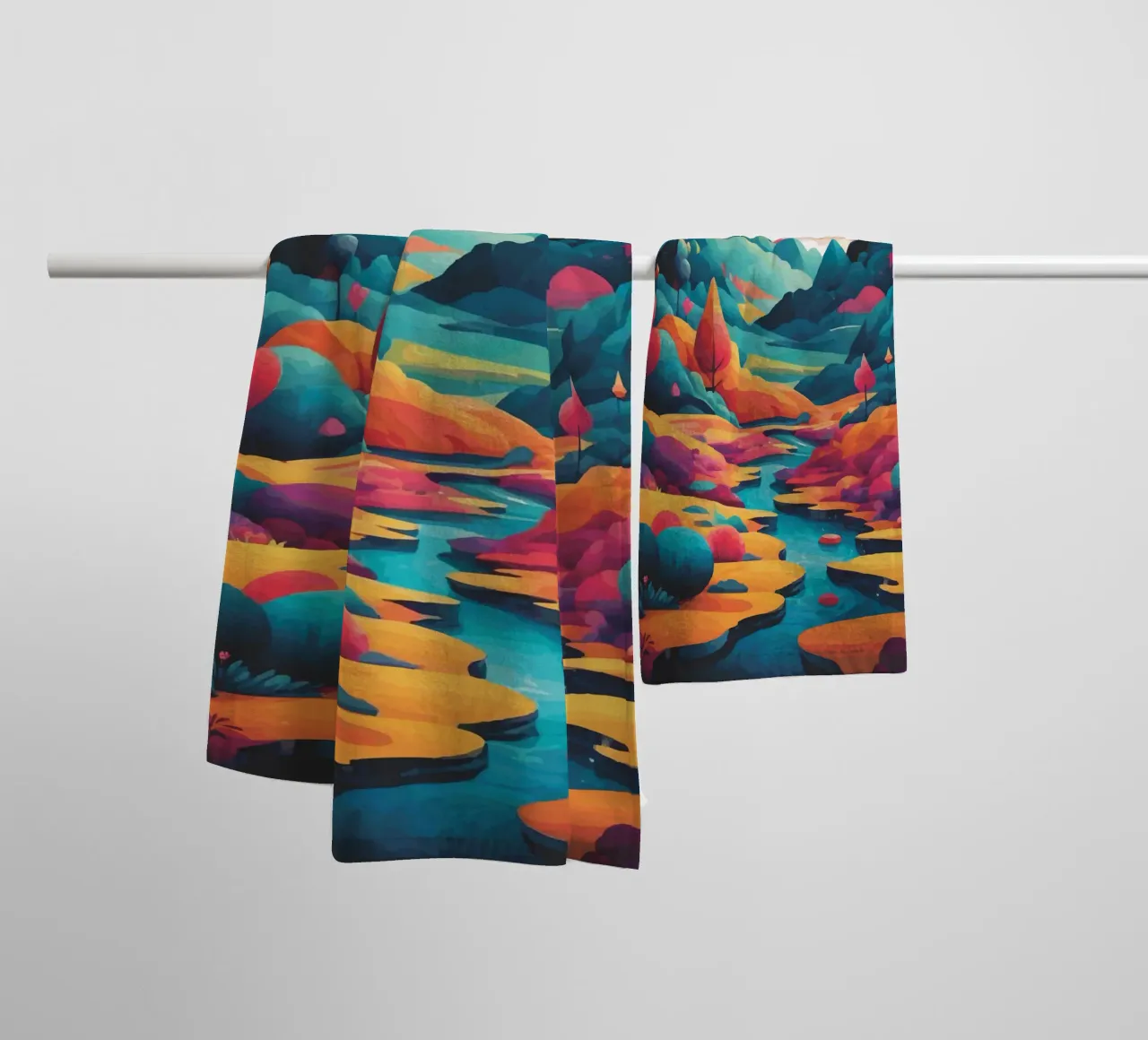 Cime cromatiche: Una sinfonia di colore e forma asciugamano da bagno da artdesign1985