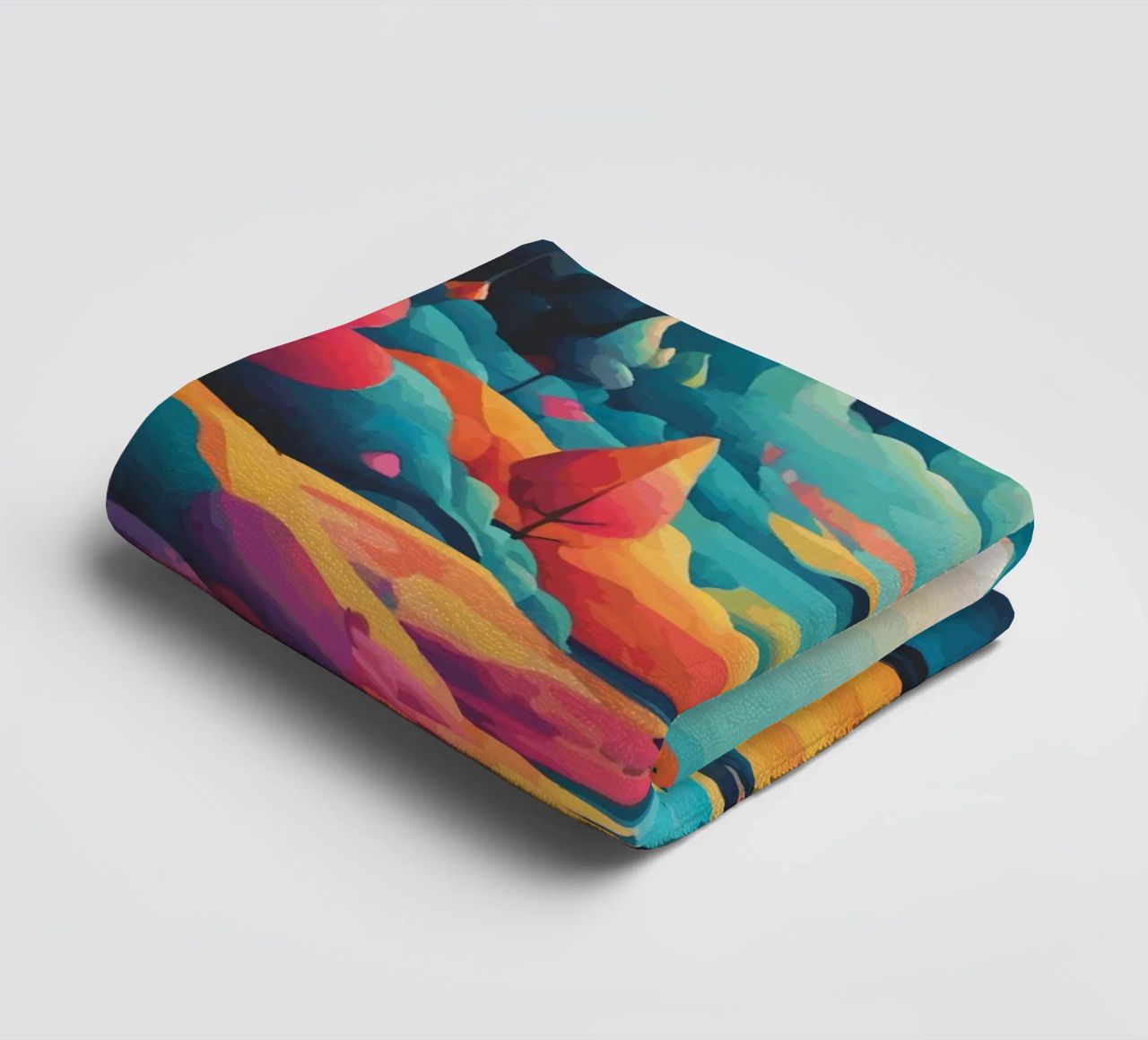 Chromatic Peaks: A Symphony of Color and Form towel by artdesign1985