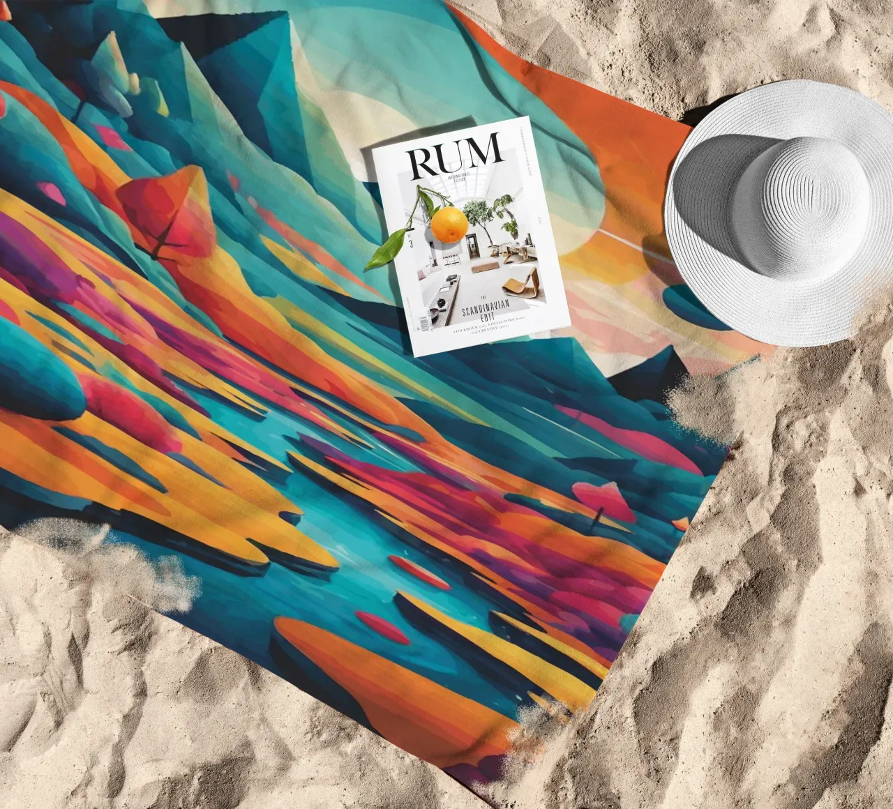 Cime cromatiche: Una sinfonia di colore e forma telo mare da artdesign1985