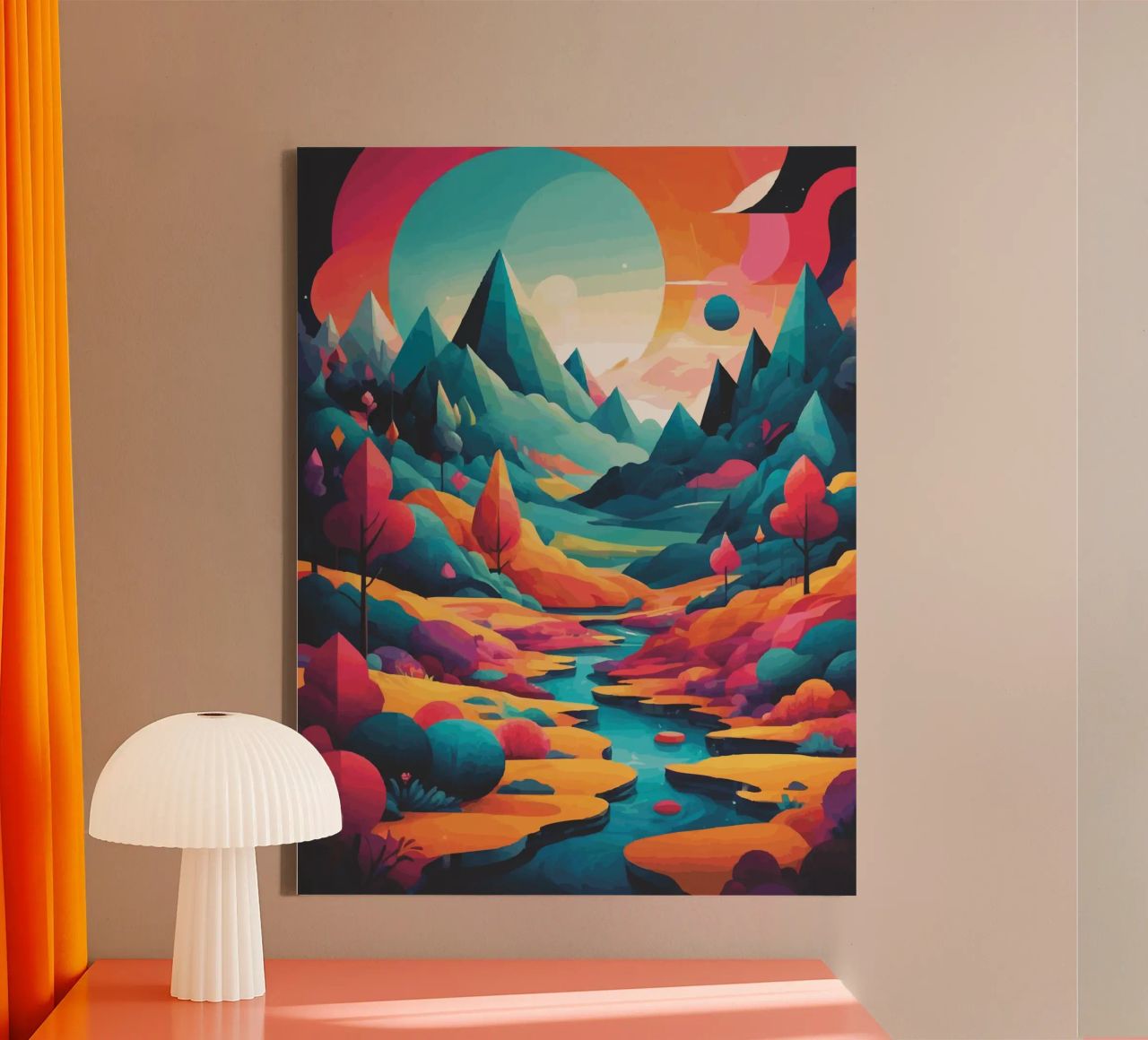 Chromatic Peaks: A Symphony of Color and Form canvas by artdesign1985