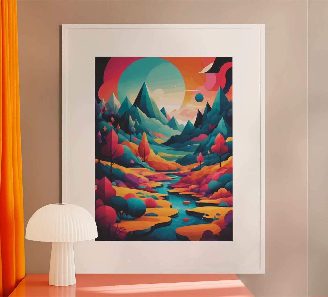 Chromatic Peaks: A Symphony of Color and Form poster by artdesign1985