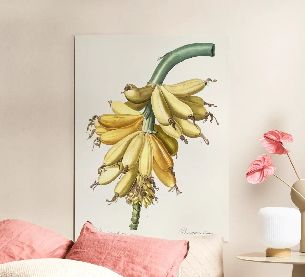 banana illustration poster con telaio in plastica da vintageshop