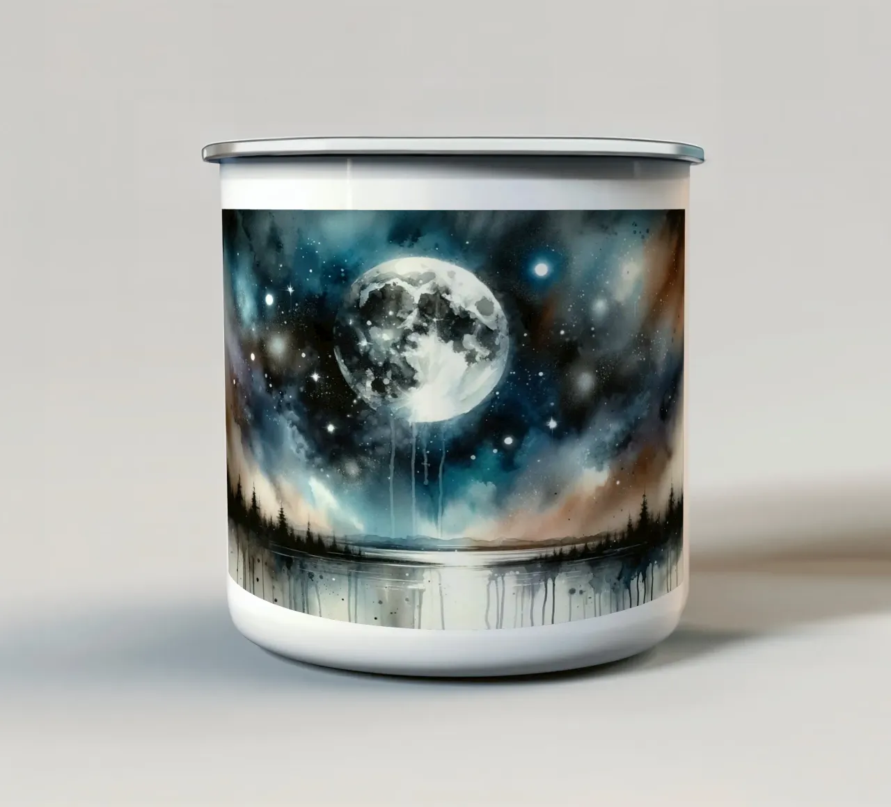 Mistica della luna tazza in smalto da Chromatic Fusion Studio