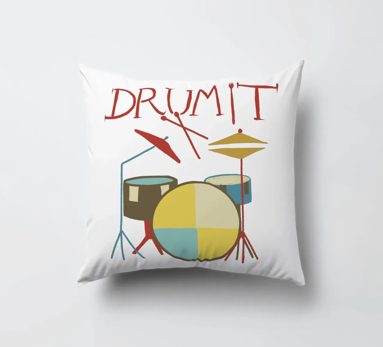 Drum it- minimalistisches Schlagzeug Design cuscino da Christiane Luz Creativum