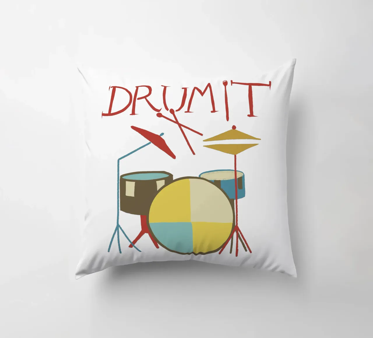 Drum it- minimalistisches Schlagzeug Design cuscino da Christiane Luz Creativum