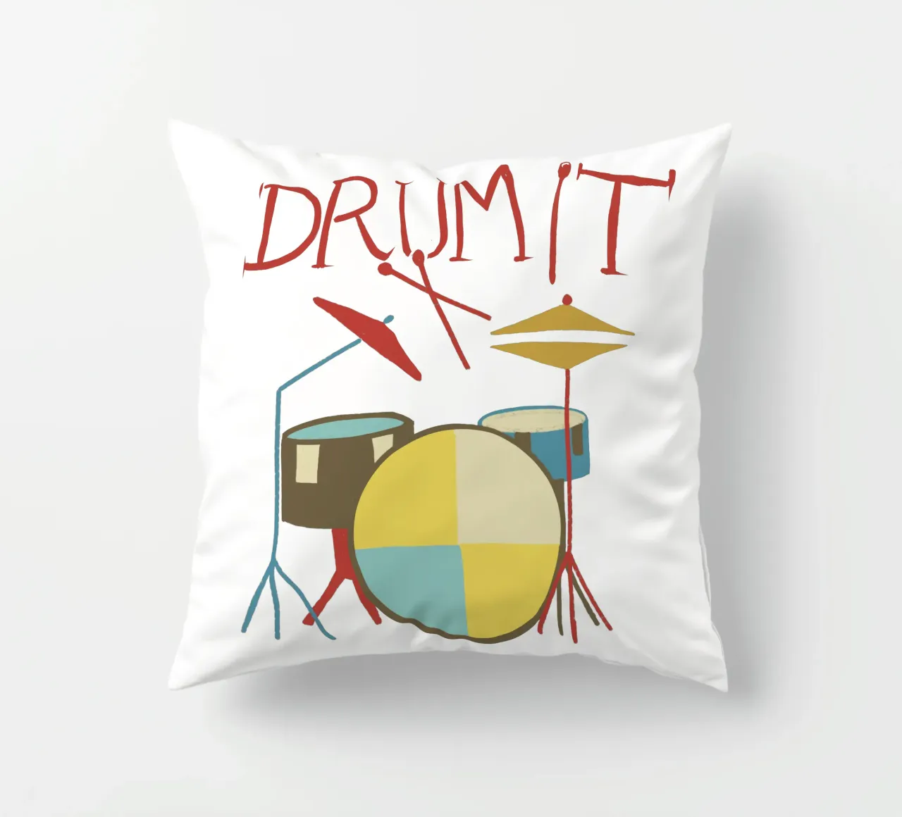 Drum it- minimalistisches Schlagzeug Design cuscino da Christiane Luz Creativum