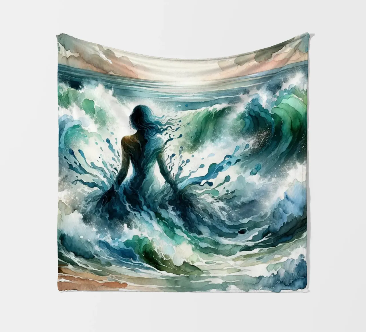 L'abbraccio dell'oceano che si dispiega coperta in pile da Chromatic Fusion Studio