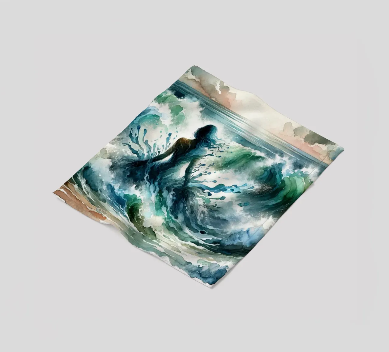 L'abbraccio dell'oceano che si dispiega coperta in pile da Chromatic Fusion Studio