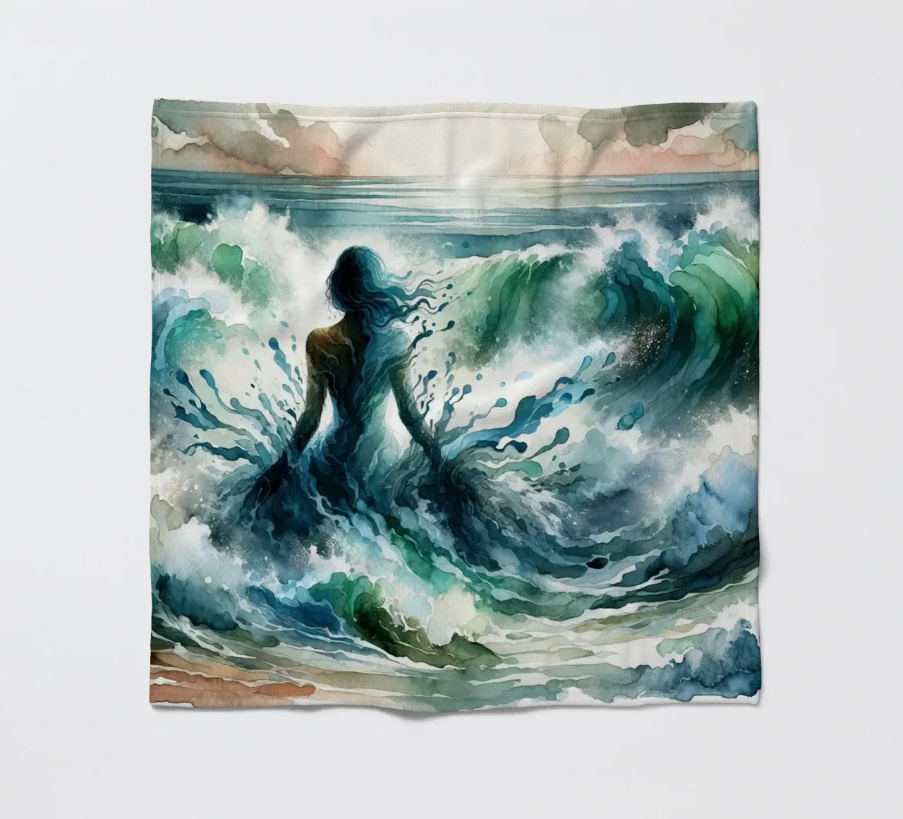 L'abbraccio dell'oceano che si dispiega coperta in pile da Chromatic Fusion Studio