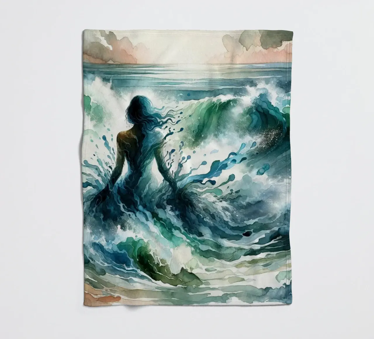 L'abbraccio dell'oceano che si dispiega coperta in pile da Chromatic Fusion Studio
