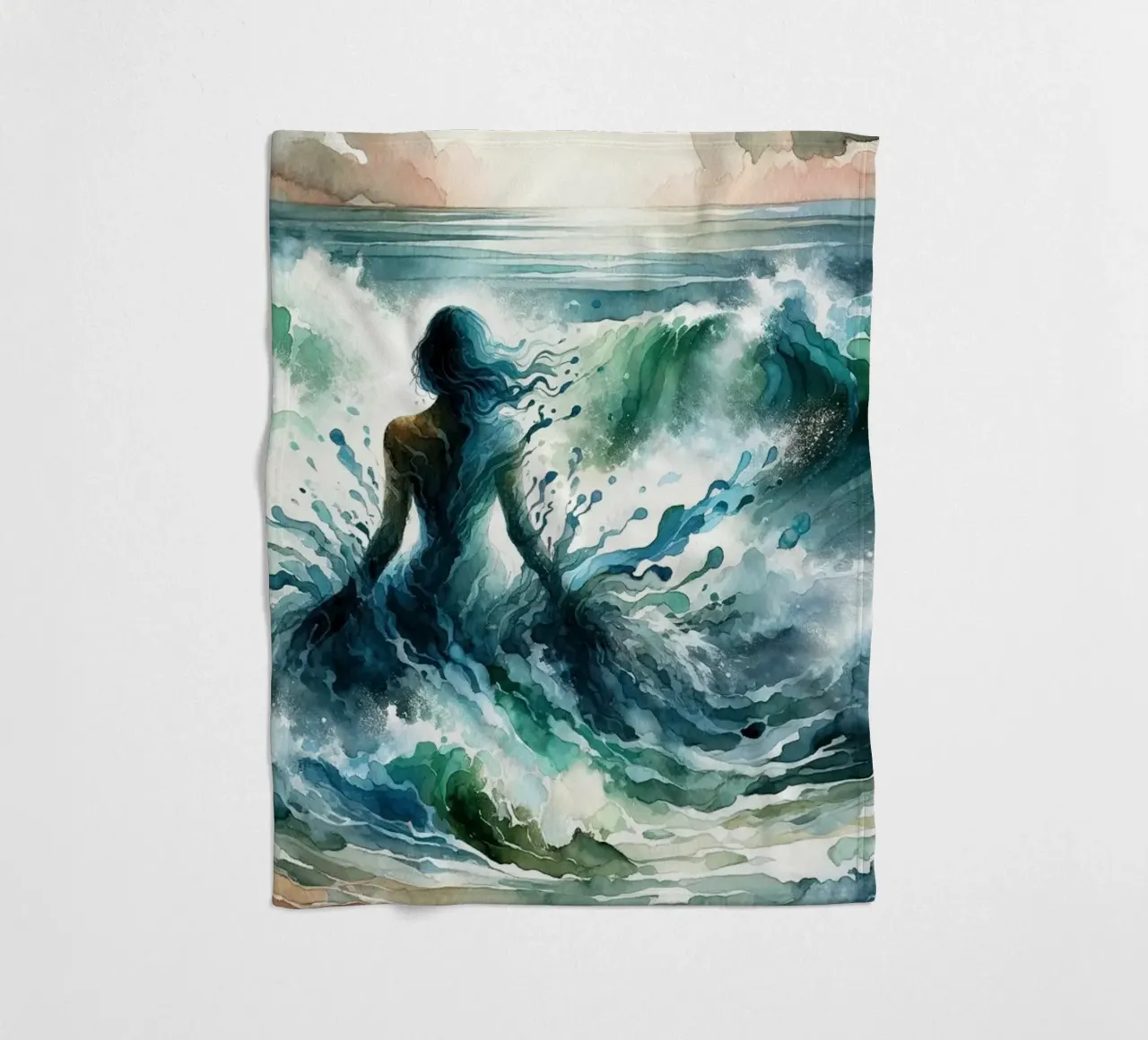 L'abbraccio dell'oceano che si dispiega coperta in pile da Chromatic Fusion Studio