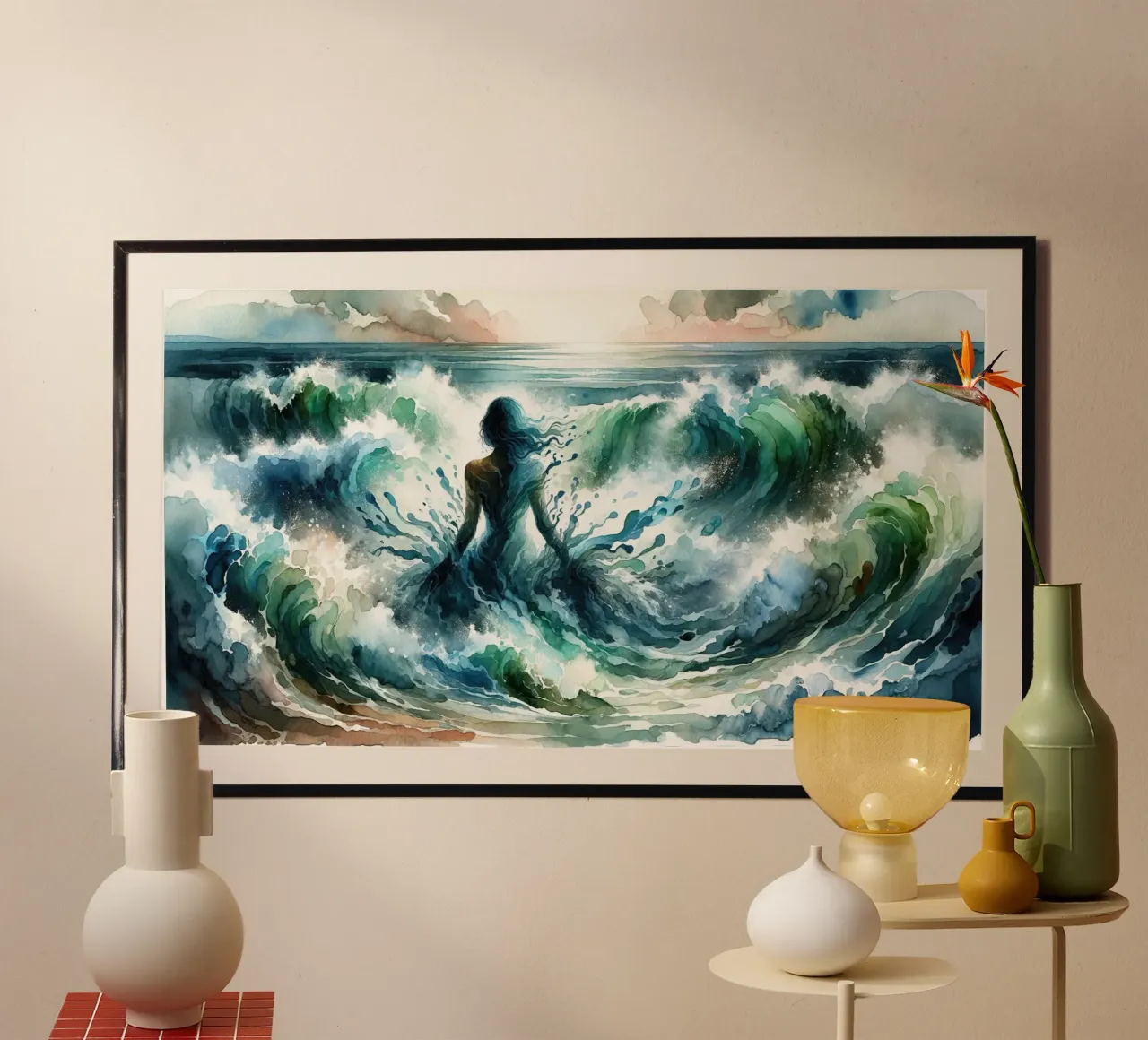 L'abbraccio dell'oceano che si dispiega carta hahnemühle da Chromatic Fusion Studio