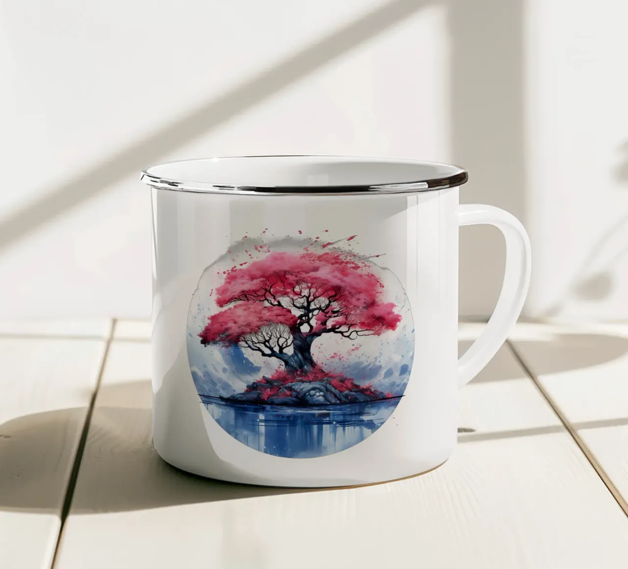 Albero della vita colorato tazza in smalto da Spiritual Touch