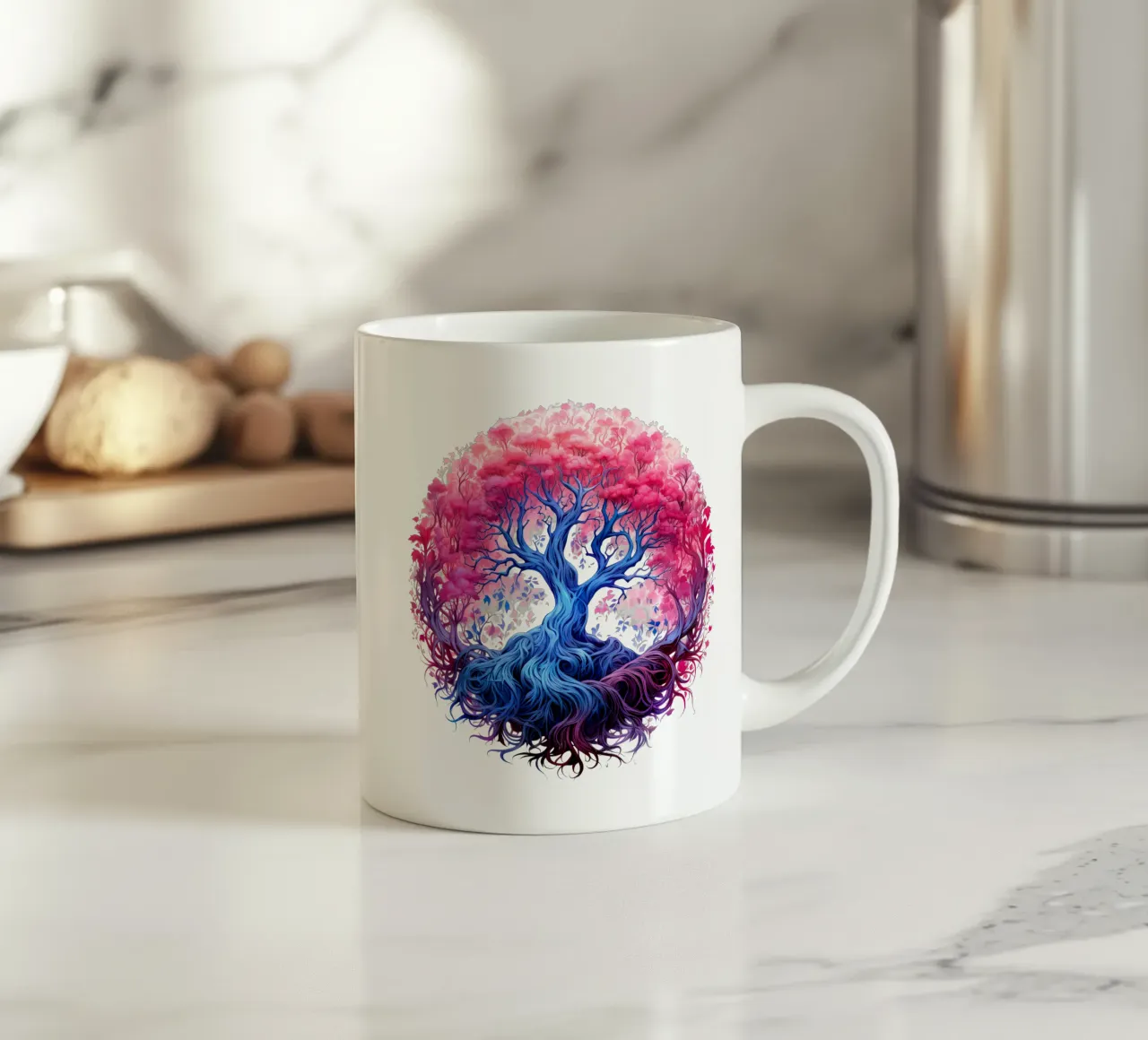 Albero della vita colorato tazza in ceramica da Spiritual Touch