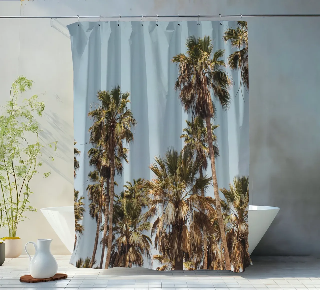 LA Palm Trees By the Beach II tenda da doccia da Victoria Frost