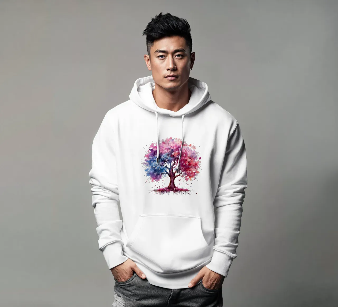 Albero della vita colorato felpa con cappuccio da Spiritual Touch