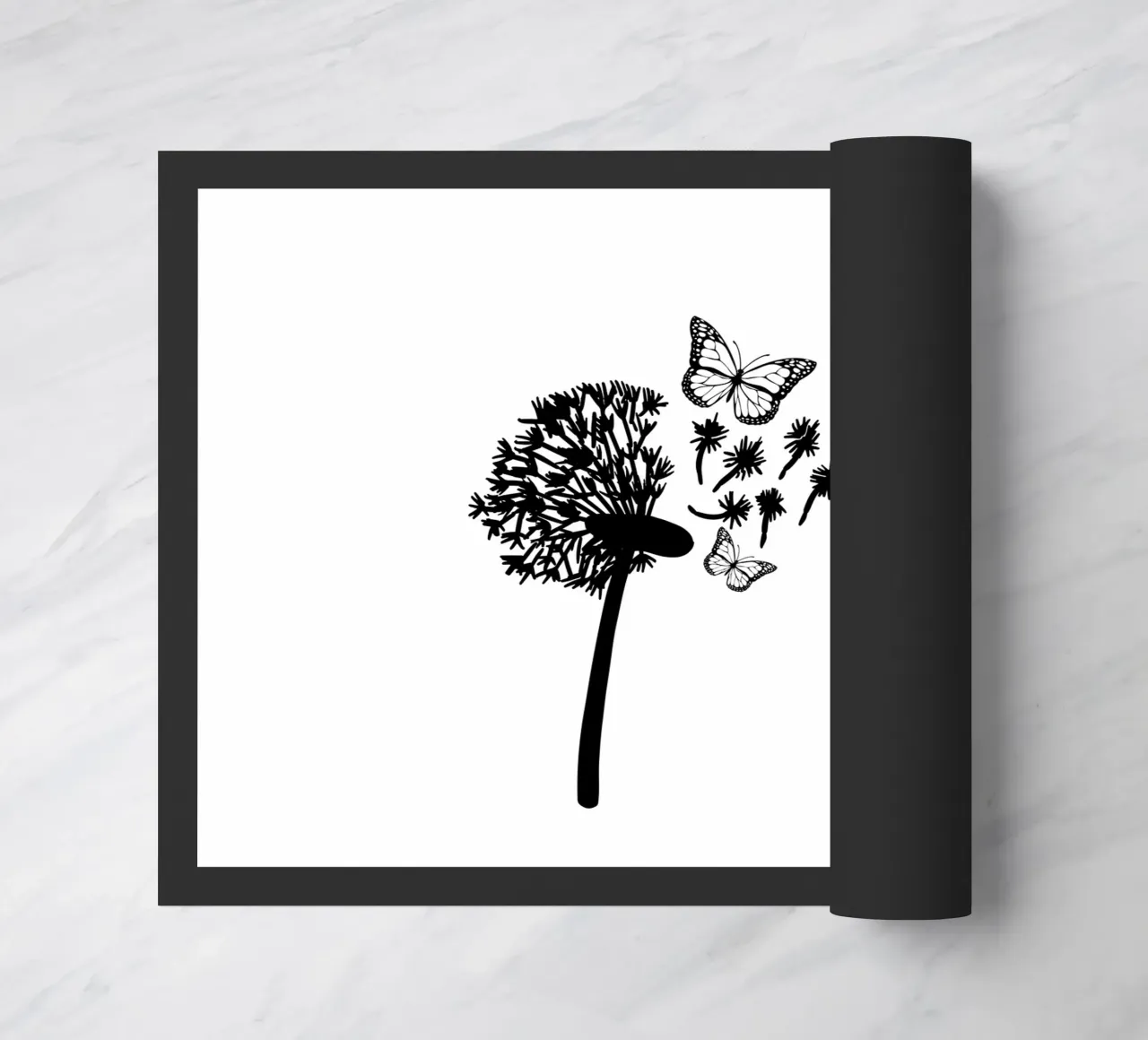 Dandelion with butterflies doormat by ArtDesign by KBK