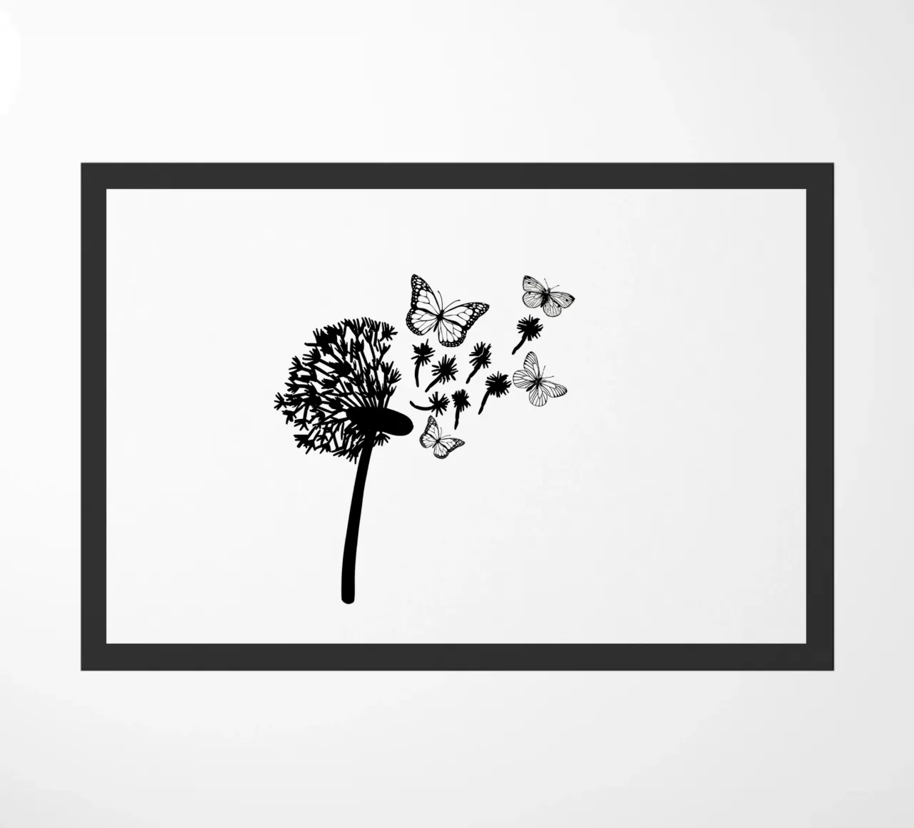 Dandelion with butterflies doormat by ArtDesign by KBK